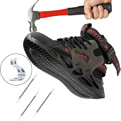 Zapatos de seguridad con puntera de acero para hombre y mujer, botas de trabajo ligeras, transpirables y cómodas, zapatillas de seguridad para la construcción industrial, botas para hombre.