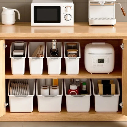 Organizador de gabinete con ruedas, contenedores de almacenamiento grandes, estantes ajustables, espacios estrechos, caja de organización multiusos para cocina y hogar