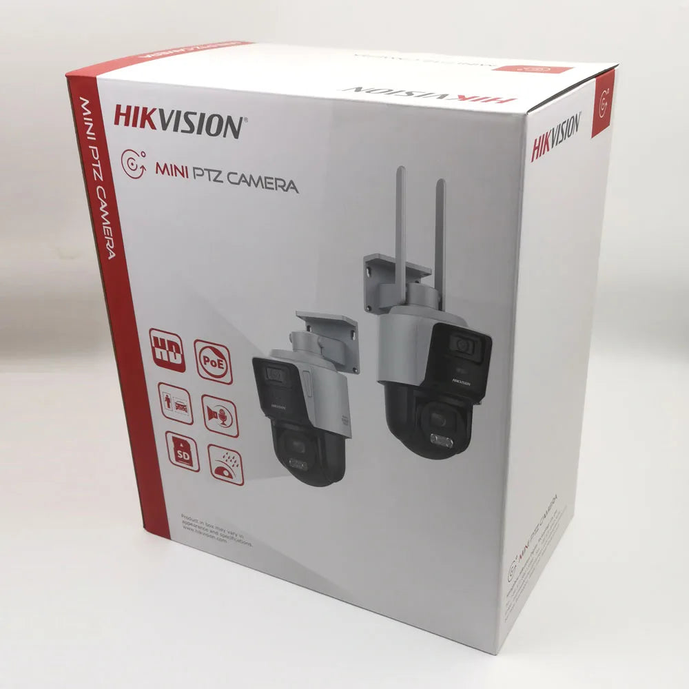 Cámara de red PTZ DarkFighter Hikvision DS-2SE3C404MWG-E/14 TandemVu original de 4MP+4MP con zoom óptico 4x y zoom digital 16x, infrarrojos y PoE.