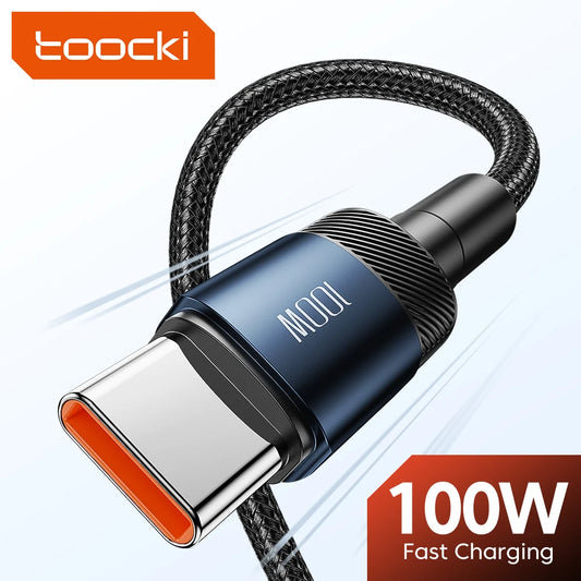 Cable USB tipo C a USB tipo C Toocki de 100 W, cargador de carga rápida PD, cable tipo C para MacBook, Samsung, Xiaomi, cable USB-C de 1 m, 2 m y 3 m.