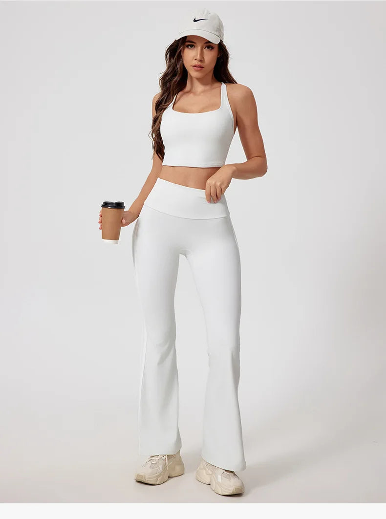 Mallas deportivas FUBEIKE para mujer, pantalones de compresión sexys, cintura alta, sin costuras, tacto nude, ideales para yoga y gimnasio.