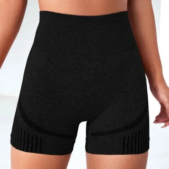 Leggings de yoga de Europa y Estados Unidos, sin costuras, elásticos, de cintura alta, de secado rápido, para deportes de ocio y yoga, pantalones cortos para mujer