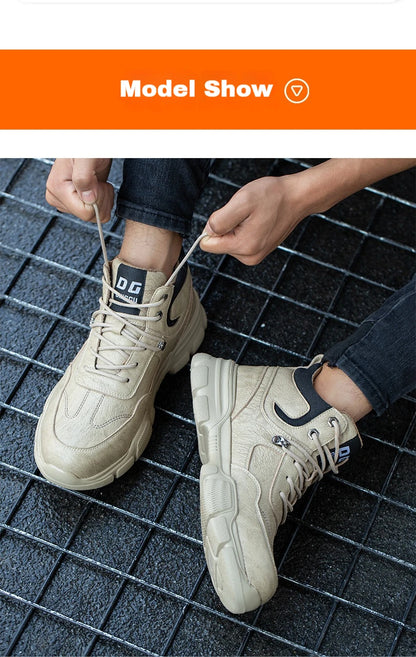 Botas de trabajo indestructibles, zapatos de seguridad para hombre, zapatos con puntera de acero, zapatillas a prueba de pinchazos, zapatos de trabajo antideslizantes para hombre, botas tácticas para hombre.