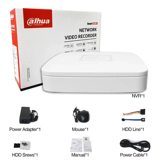 Dahua NVR PoE de 4 y 8 canales, grabador de vídeo inteligente 4K compatible con cámaras IP de 4 MP, 8 MP y 12 MP, multilingüe, H.265 (NVR2104-P-4KS3 y NVR2108-8P-4KS3).