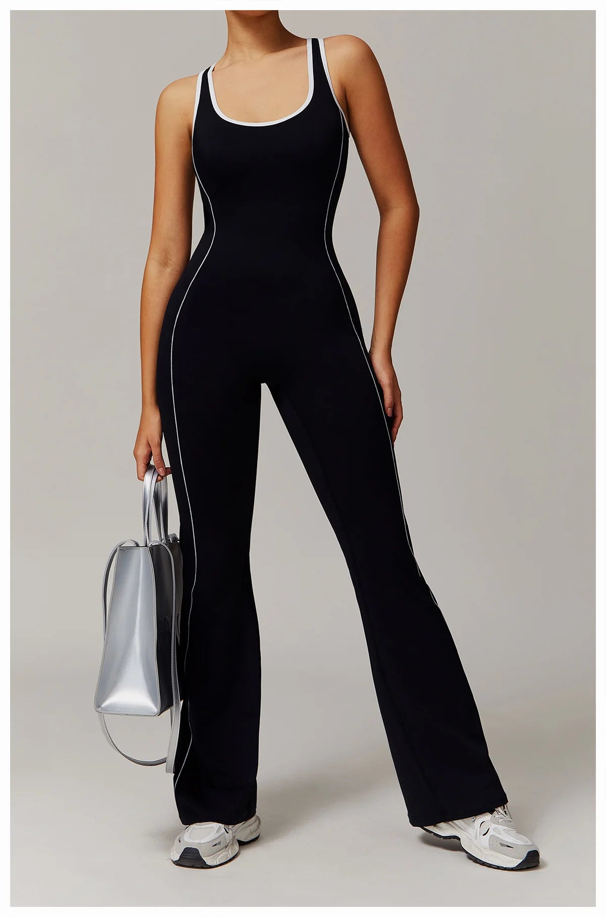 Conjunto de ropa deportiva de yoga con espalda cruzada para mujer, monos de una pieza con bloques de color, monos deportivos sin mangas, conjunto de gimnasio