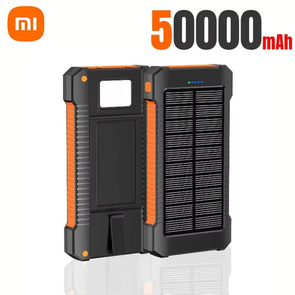 Banco de energía solar Xiaomi de 500.000 mAh, gran capacidad, carga súper rápida, batería externa portátil para exteriores para iPhone, Huawei y Samsung.