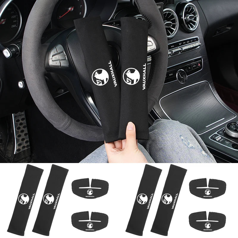 Funda de cinturón de seguridad de gamuza para interior de coche, para Vauxhall VXR, Dokker, Lodgy, Logan, Sandero, Duster, Stepway, decoración de coche, accesorios