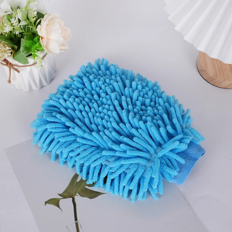 Guantes de lavado de autos Guante de chenilla Trapos de felpa Engrosados de doble cara Suministros para autos Herramientas de limpieza Accesorios para autos Detallado de autos