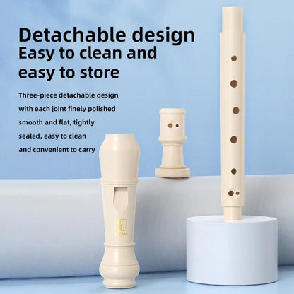Flauta dulce soprano SWAN para niños principiantes, flauta dulce con digitación alemana en clave C, 3 piezas con kit de limpieza