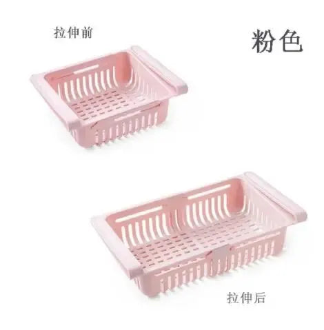 Cesta de almacenamiento multifuncional para refrigerador, rejilla retráctil para almacenamiento de refrigerador, escurridor de cocina