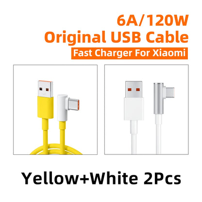Cable de carga superrápida original de 120 W para Xiaomi Mi 13, 12, 11 Pro, Ultra USB C, Redmi Note 12 Turbo, 11, 10 Pro, Poco X5 Pro