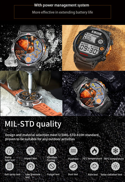 Reloj inteligente con GPS para hombre, pulsera deportiva con control del ritmo cardíaco, Bluetooth, llamadas, 530 mAh, resistente al agua hasta 3 ATM, 2025