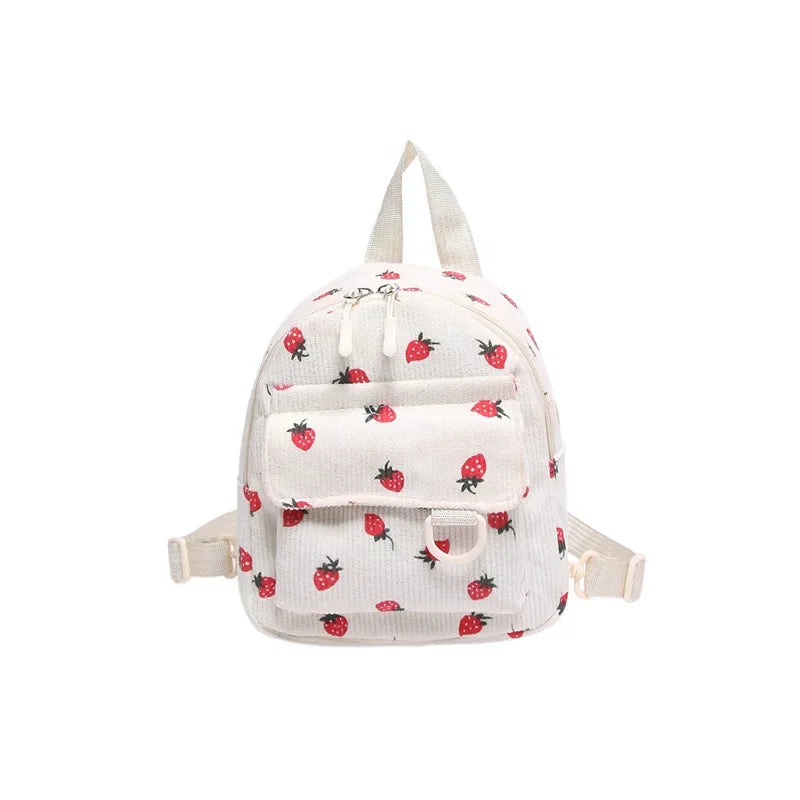 Mini mochila de pana retro para mujer, informal, bonita, para exteriores, con doble hombro, estilo coreano, simple, con bolsillo para teléfono móvil, poliéster, L