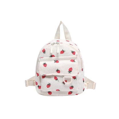 Mini mochila de pana retro para mujer, informal, bonita, para exteriores, con doble hombro, estilo coreano, simple, con bolsillo para teléfono móvil, poliéster, L