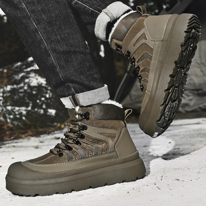 Zapatillas altas de ocio, botines cómodos de moda para hombre, botas para exteriores, zapatos de negocios antideslizantes, nuevas botas de cuero para motocross de hombre