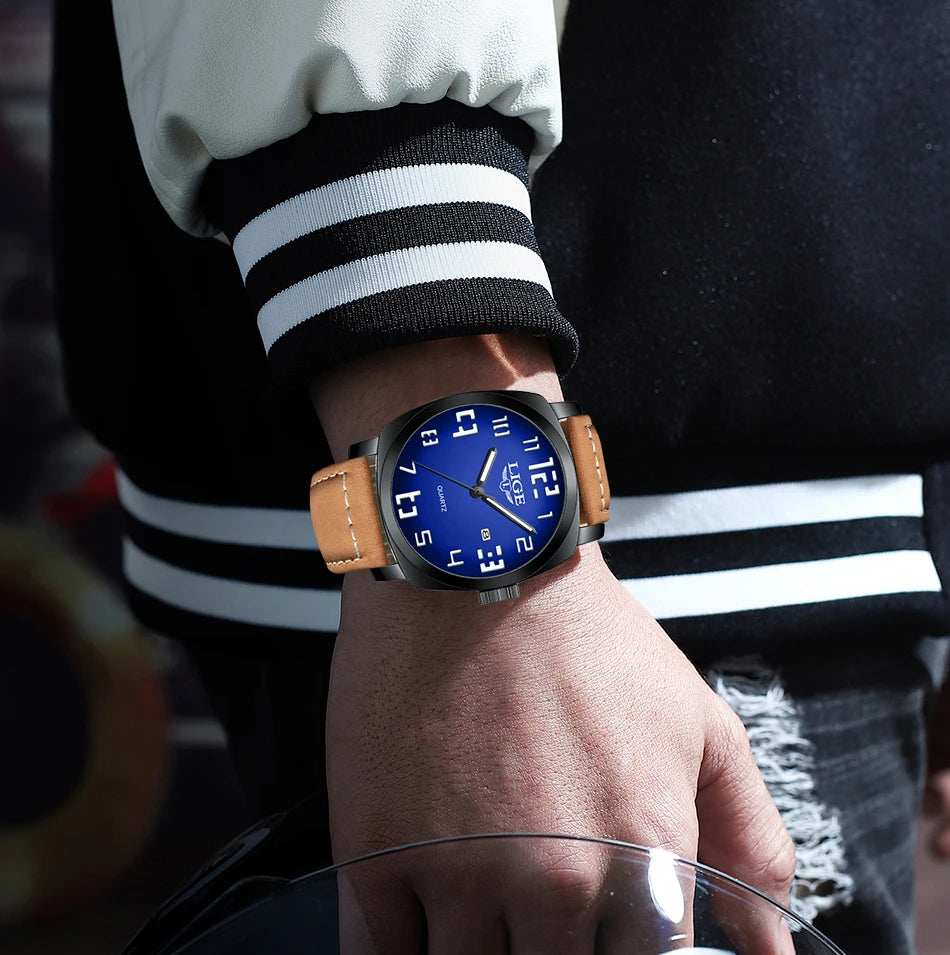 Reloj de hombre LIGE 2025, moda, negocios, casual, cuarzo, resistente al agua 30M, luminoso, fecha, lujo, relojes de pulsera, Reloj Hombre.