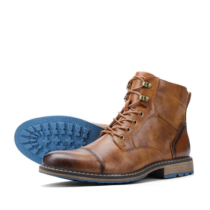 Botas retro para hombre, talla 7-13, moda 2023, cómodas botas de cuero para primavera.