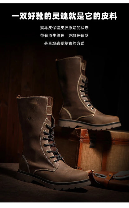 Zapatos de senderismo para hombre, botas de caza impermeables, botines tácticos de combate en el desierto, zapatos de trekking, zapatillas de trabajo de cuero para caminar para mujer