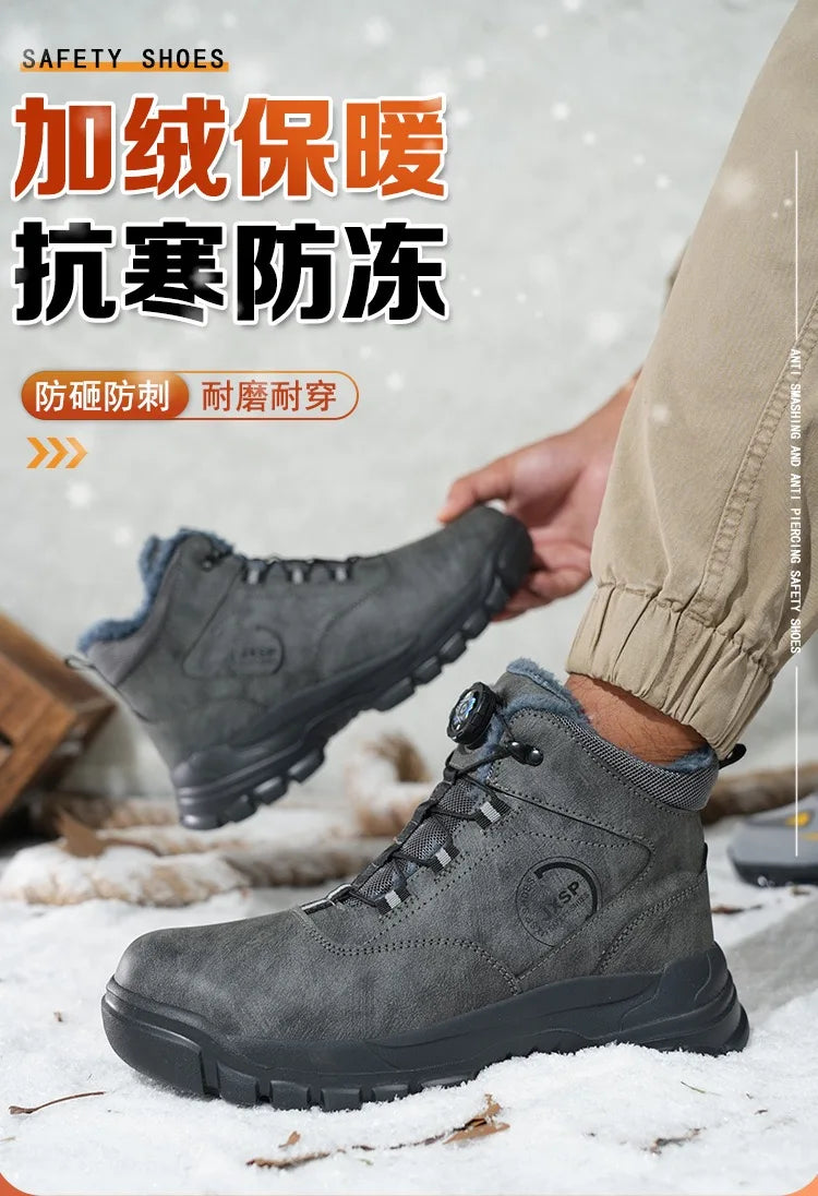 Botas altas unisex antigolpes y antipinchazos con puntera de acero más ancha, cierre de Kevlar, elástico y aptas para otoño e invierno. Fabricadas con Kevlar estándar europeo.