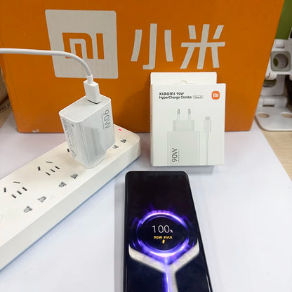 Xiaomi 90W Charger Fast Turbo Charging Wall Power Adapter 1M 6A Type C Cable Xiaomi Mi 15 14 Ultra Pro POCO X7 X6 Redmi Note 11T
