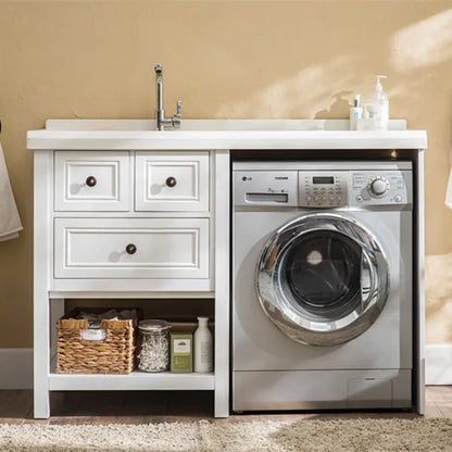Lavadero moderno al por mayor con mueble y fregadero con lavadora