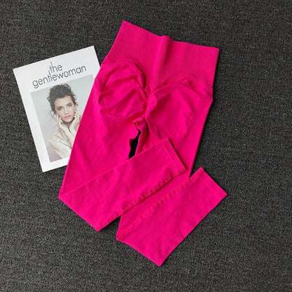 Pantalones de yoga deportivos sin costuras de cintura alta, leggings deportivos para levantar caderas, gimnasio, correr, de secado rápido, ajustados.