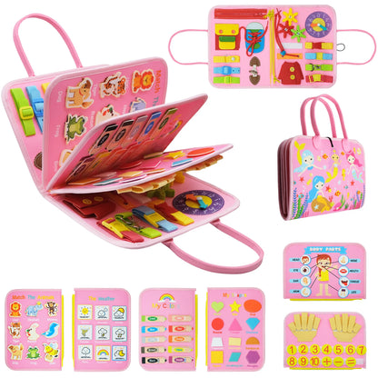 Tablero de actividades sensoriales Montessori Toys para desarrollar habilidades motoras, tablero de aprendizaje para niños pequeños, regalo de Navidad.