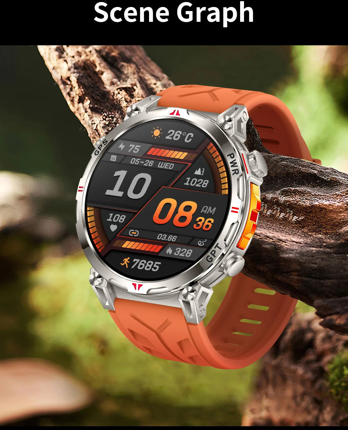 Reloj inteligente con GPS para hombre, pulsera deportiva con control del ritmo cardíaco, Bluetooth, llamadas, 530 mAh, resistente al agua hasta 3 ATM, 2025