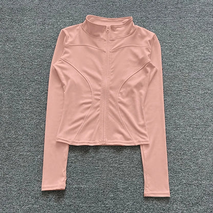 Chaqueta deportiva de manga larga para mujer, abrigo de entrenamiento, ropa de entrenamiento de gimnasio, ropa deportiva de yoga