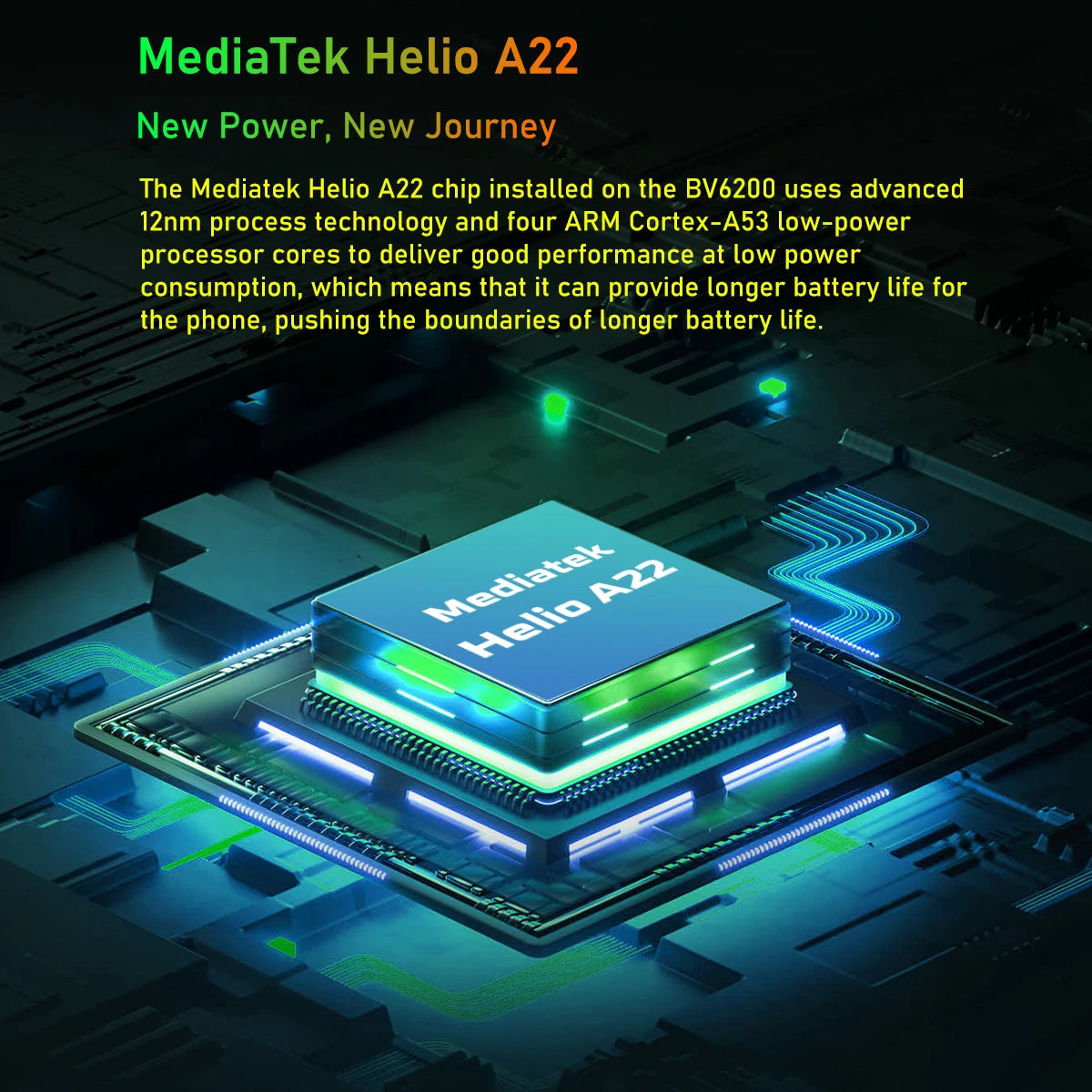 Teléfono resistente Blackview BV6200 con pantalla IPS HD+ de 6,56 pulgadas, batería de 13000 mAh, 8 GB (4+4) de RAM, 64 GB de almacenamiento, cámara de 13 MP, GPS, Android 13 y certificación IP68/IP69K.