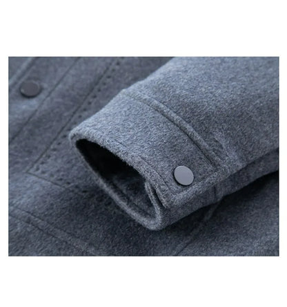 2025 Winter Wool Jacket Male New High Fashion Business Casual Thickening Coat Classic Business Style Windproof Warm TrenchCoat