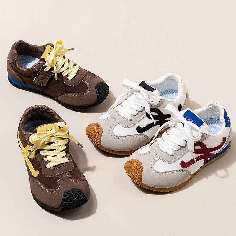 Zapatos para niños, primavera 2025, nuevos, de moda, de caña baja, para niñas y niños, con cordones, Forrest Gump, zapatillas de correr para niños