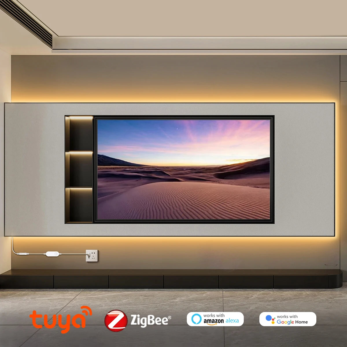 Tira LED COB inteligente ZigBee 3.0 Wifi Tuya de 5V con luz USB, cinta LED neón con regulador de intensidad, controlador LED compatible con Alexa, lámpara de armario, decoración