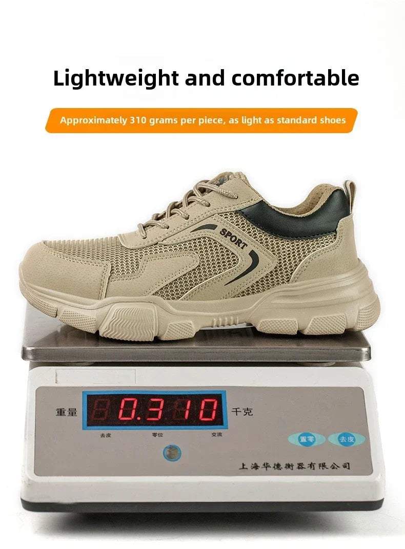 Zapatos de trabajo de seguridad transpirables para hombre – Zapatillas de verano a prueba de pinchazos con puntera de composite y protección aislante