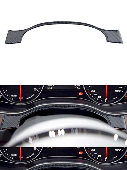 Accesorios decorativos para el interior del coche Audi A6 A7 2012 2013 2014 2015 2016 2017 2018, pegatinas negras de fibra de carbono, embellecedor de cubierta.