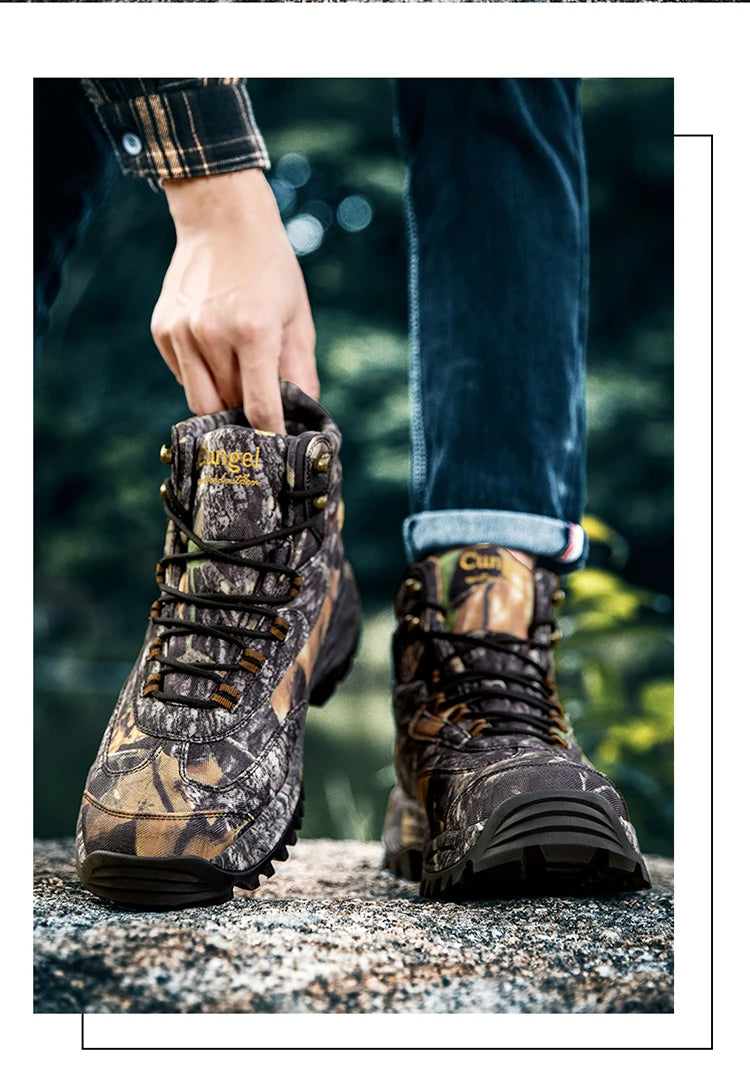 Botas tácticas de senderismo para hombre, botas para desierto con absorción de impactos y antideslizantes, calzado para senderismo, montañismo y camping al aire libre