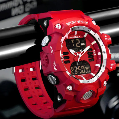 Reloj de hombre LIGE de lujo original, reloj deportivo militar de moda, reloj de cuarzo con pantalla LED dual, calendario, cronógrafo.