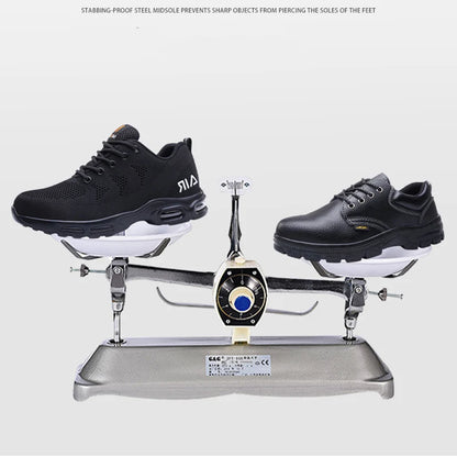 Calzado de seguridad para hombre, botas de trabajo ligeras, zapatillas con cámara de aire, zapatos de trabajo antiperforación, zapatos indestructibles con puntera de acero.