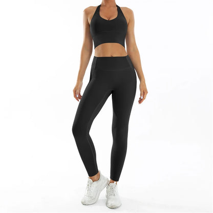 Conjunto deportivo Nude Feel Fitness para mujer, chándal sexy para yoga, ropa deportiva para gimnasio, leggings y ropa interior, ropa de entrenamiento para mujer