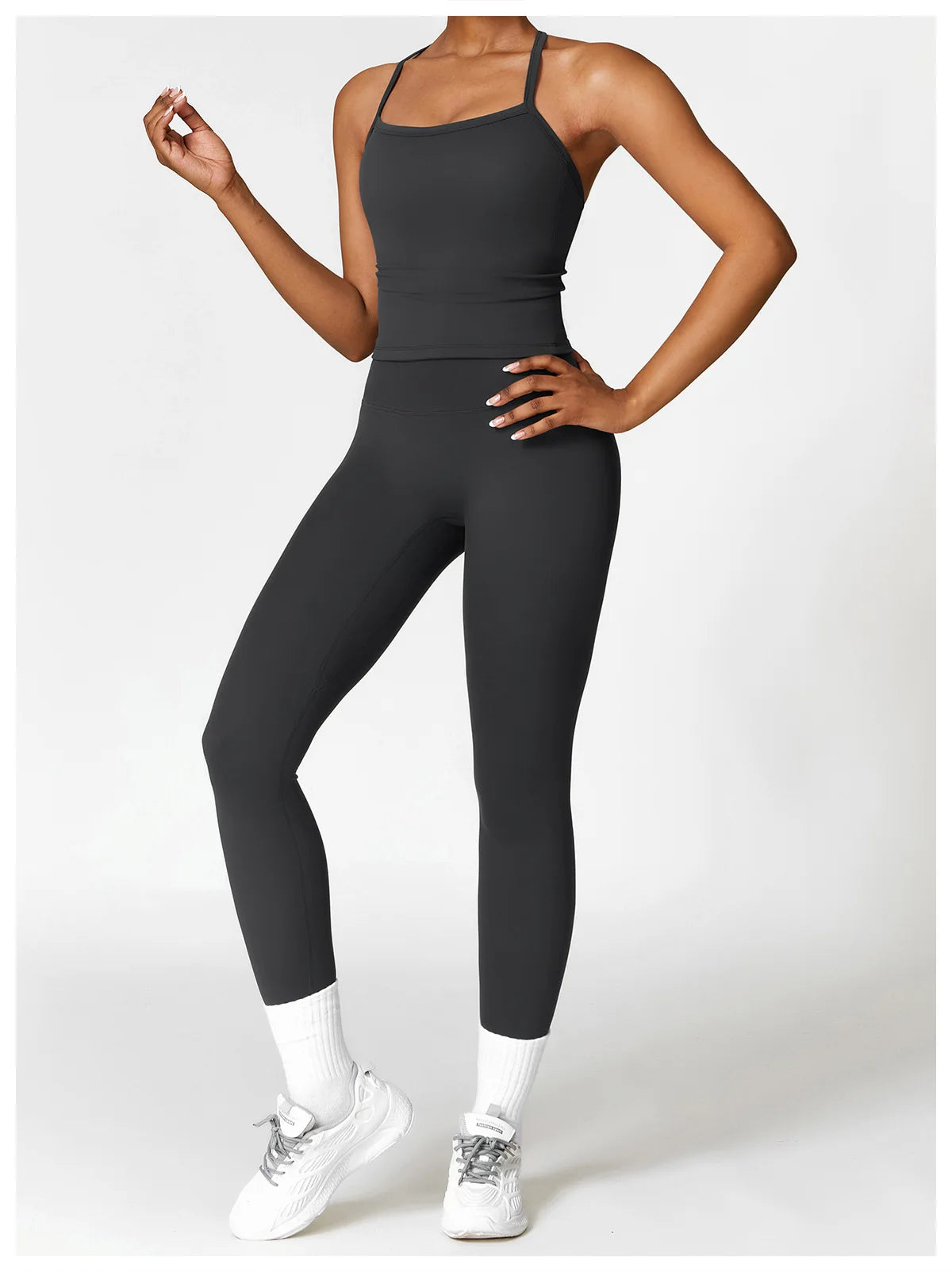 2PCS Seamless Yoga Set Women Workout Set Sportswear Gym Clothing Fitness Long Sleeve Crop Top High Waist Leggings Sports Suits