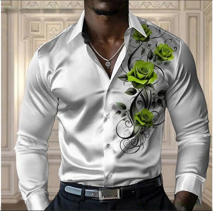 Camisa rosa de alta gama para hombre, camisa informal y cómoda de manga larga con botones, camisa moderna para las cuatro estaciones, diseño de tallas grandes