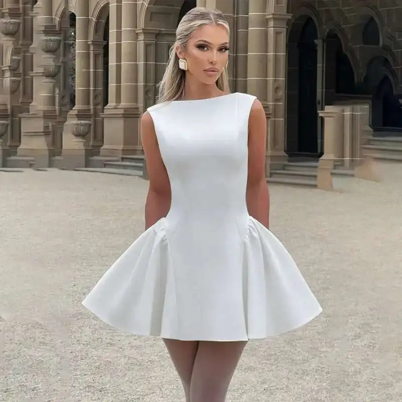 Townlike Waist Wrap Elegant A-line Dress Women Spaghetti Strap Mini 2024 Spring Summer Dress Backless Sexy Party Dresses