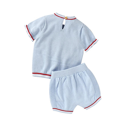 Conjuntos de ropa para bebé de 0 a 18 meses, recién nacido, niño, algodón, manga corta, jerseys, camisetas y pantalones cortos, trajes casuales, ropa de abrigo para niño pequeño, atuendo de verano