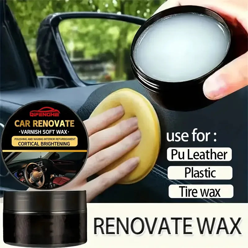 Cera para reparar el tablero del automóvil, antienvejecimiento y blanqueamiento, cera para dar brillo a los neumáticos, cuidado de los asientos del sofá de cuero, mantenimiento del interior del automóvil