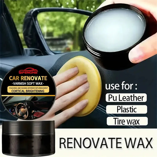 Cera para reparar el tablero del automóvil, antienvejecimiento y blanqueamiento, cera para dar brillo a los neumáticos, cuidado de los asientos del sofá de cuero, mantenimiento del interior del automóvil