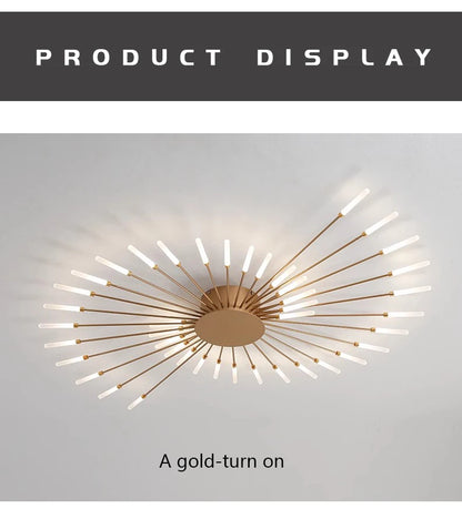 Lámparas de techo LED modernas con diseño de fuegos artificiales para sala de estar, comedor y dormitorio. Lámparas de techo brillantes.