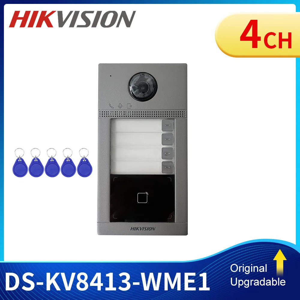 Videoportero IP inalámbrico Hikvision, estación de puerta para villa, timbre con Wi-Fi y PoE, IP67 IK08 DS-KV8413-WME1 DS-KV8113-WME1, apertura de puerta