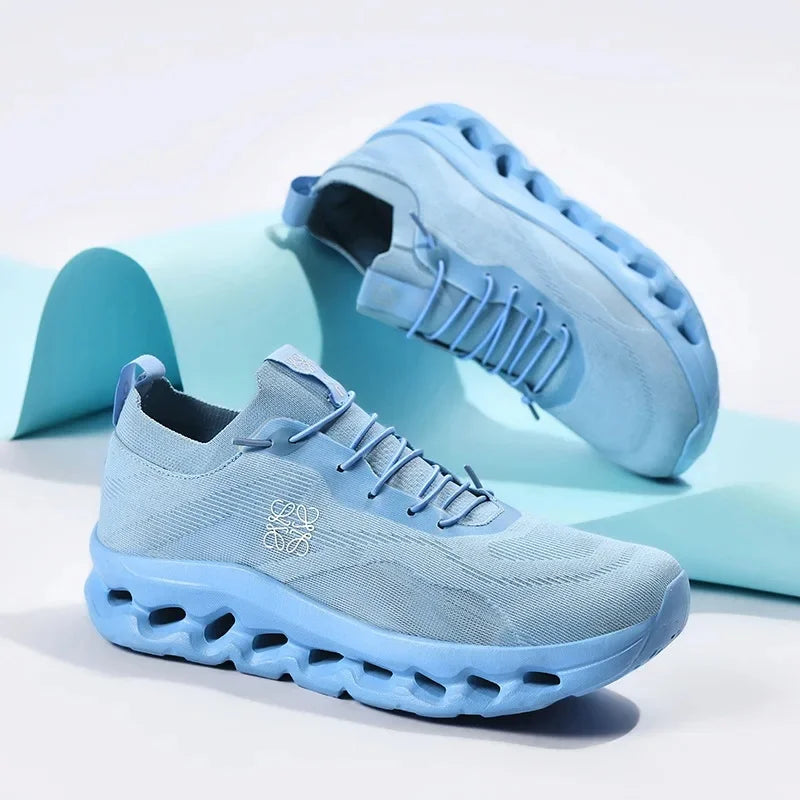 Zapatillas deportivas informales retro de moda para papá con absorción de impactos, parte superior sintética transpirable y suela de goma.