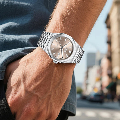 Reloj para hombre LIGE, resistente al agua, de acero inoxidable, luminoso, de negocios, de cuarzo, de moda, con calendario