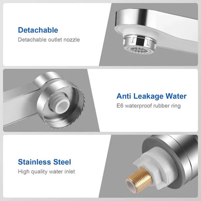 Grifo calentador eléctrico instantáneo sin tanque, con pantalla LCD de temperatura y mezcla de 360°.